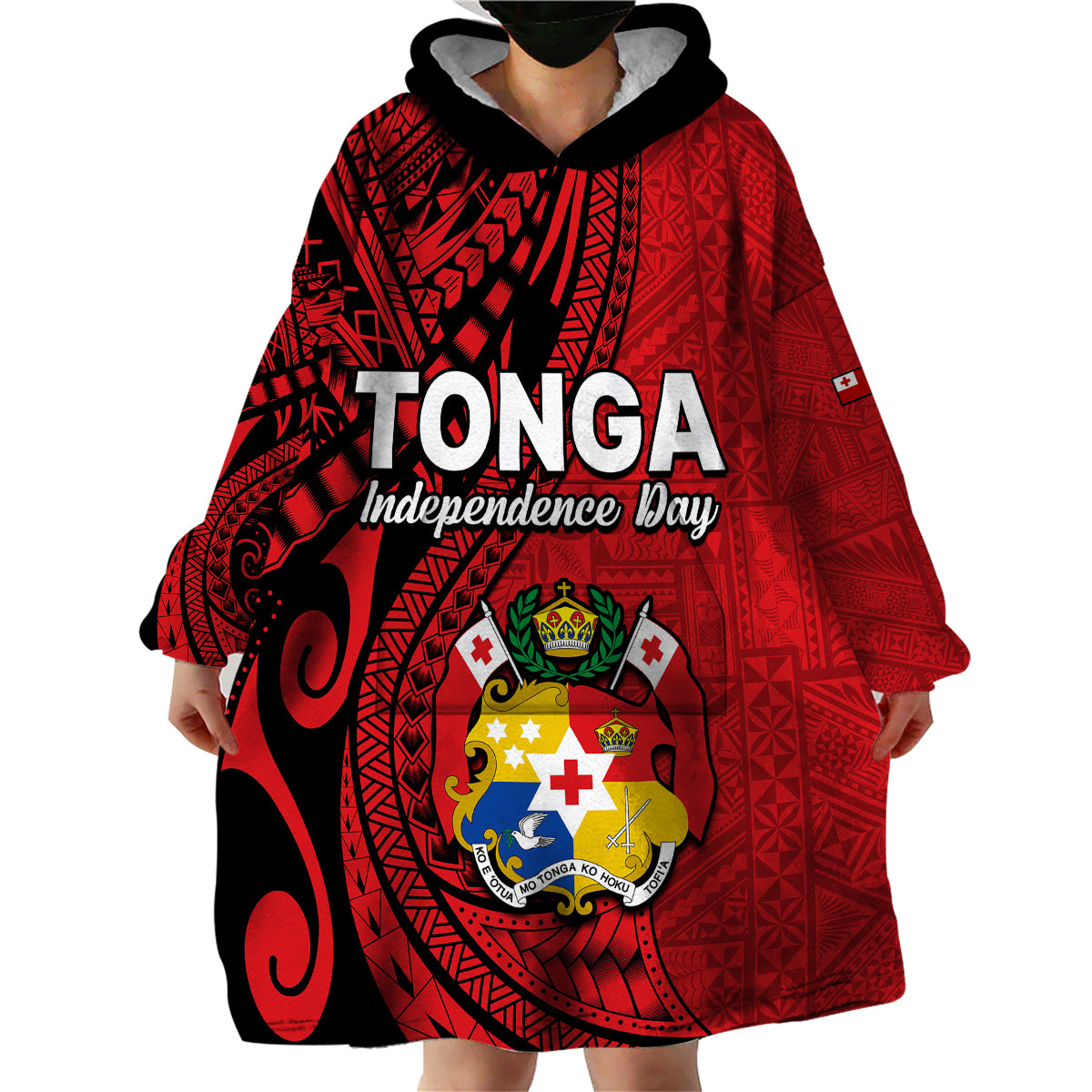 Tonga Independence Anniversary Wearable Blanket Hoodie Tongan Tribal Pattern Unique Version LT9 - Polynesian Pride