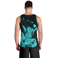 Hawaii Shaka Sign Men Tank Top Turquoise Version LT9 - Polynesian Pride