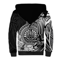 Polynesian Tahiti Island Sherpa Hoodie The Wave of Water - Black LT9 - Polynesian Pride