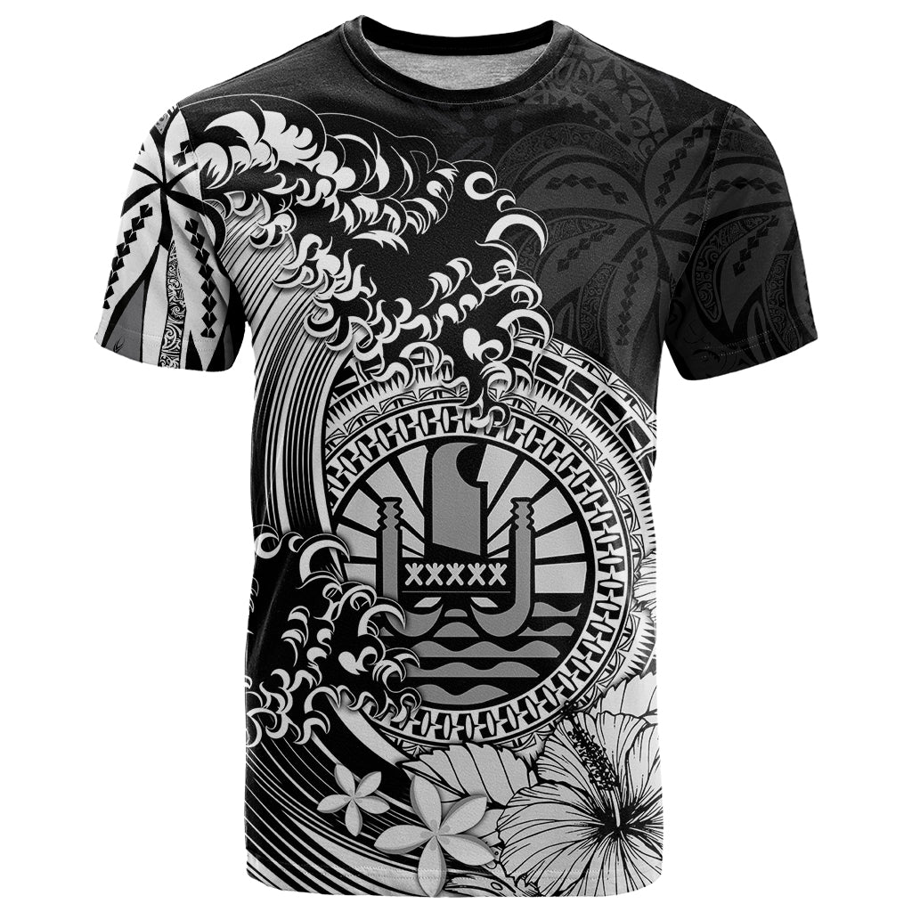 Polynesian Tahiti Island T Shirt The Wave of Water Black LT9 Black - Polynesian Pride