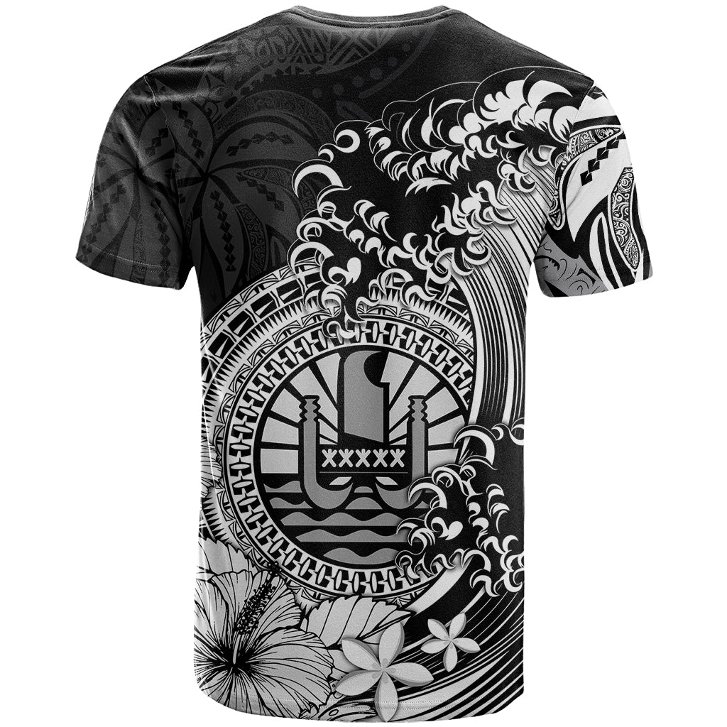 Polynesian Tahiti Island T Shirt The Wave of Water Black LT9 - Polynesian Pride