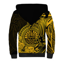 Polynesian Tahiti Island Sherpa Hoodie The Wave of Water - Gold LT9 - Polynesian Pride