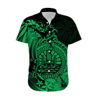 Polynesian Tahiti Island Hawaiian Shirt The Wave of Water - Green LT9 - Polynesian Pride