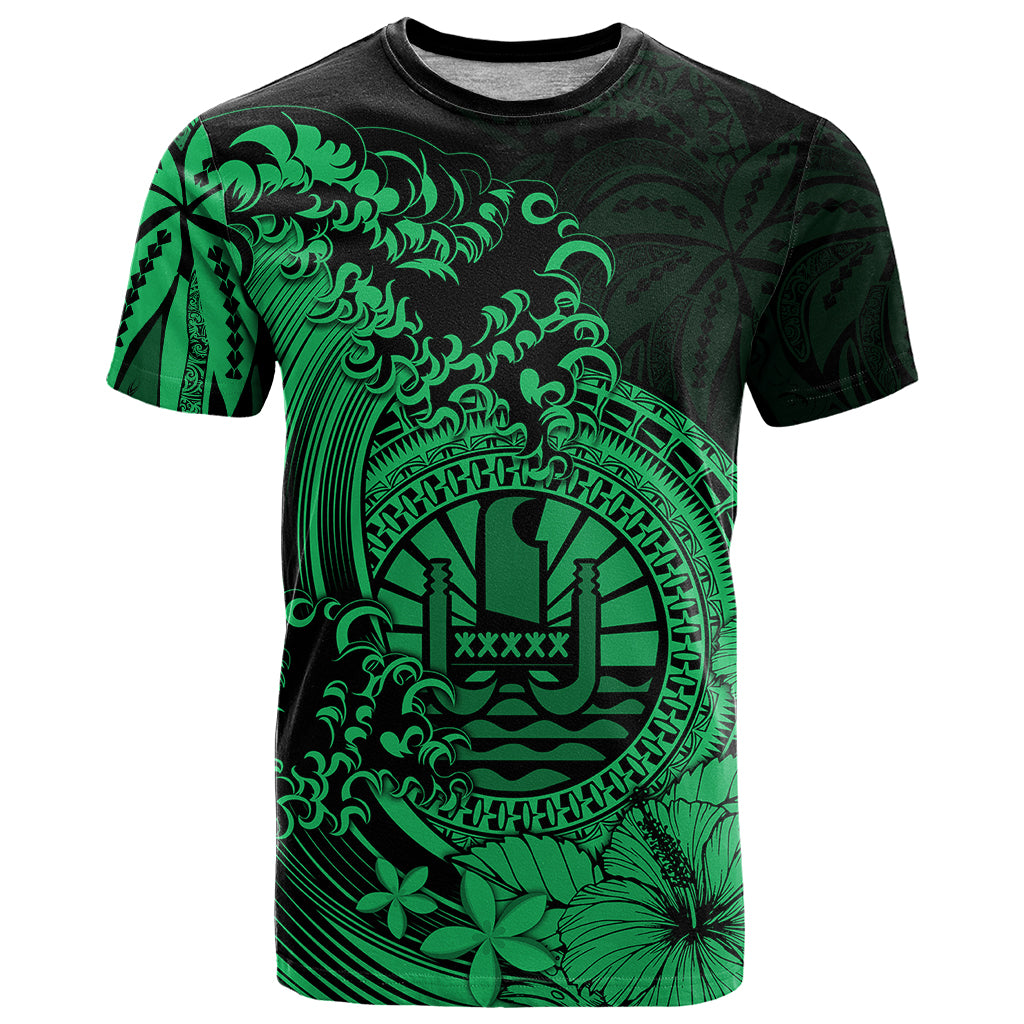 Polynesian Tahiti Island T Shirt The Wave of Water Green LT9 Green - Polynesian Pride