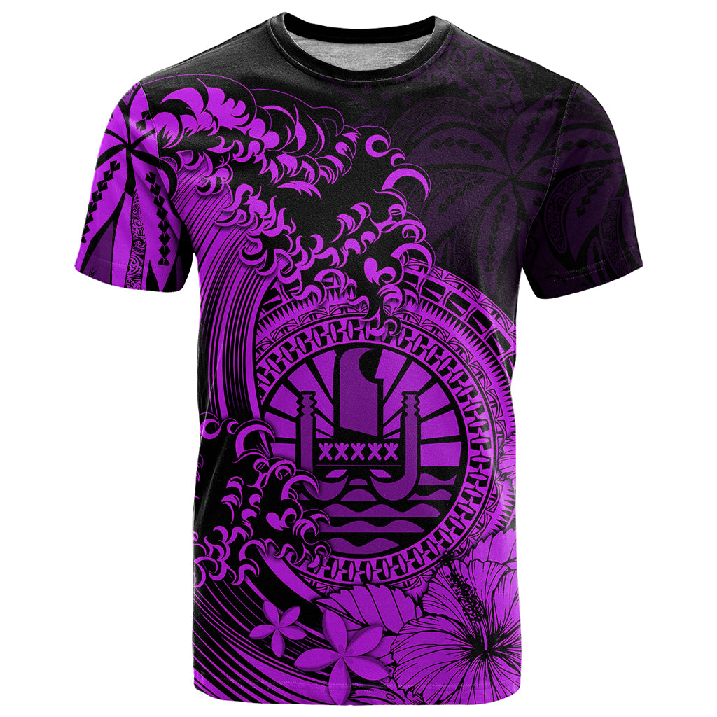 Polynesian Tahiti Island T Shirt The Wave of Water Purple LT9 Purple - Polynesian Pride