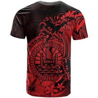 Polynesian Tahiti Island T Shirt The Wave of Water Red LT9 - Polynesian Pride