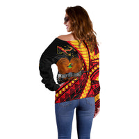 (Custom Personalised) Papua New Guinea Off Shoulder Sweater The Greater Bird of Paradise LT9 - Polynesian Pride