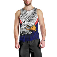 American Samoa Men Tank Top Bald Eagle with Polynesian Pattern LT9 - Polynesian Pride