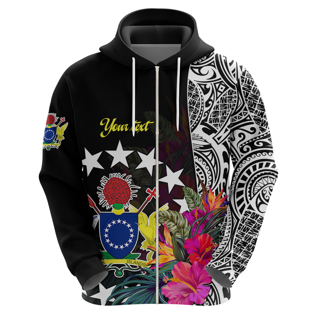 Custom Cook Island Hoodie Tribal Polynesian and Tropical Flowers LT9 - Polynesian Pride