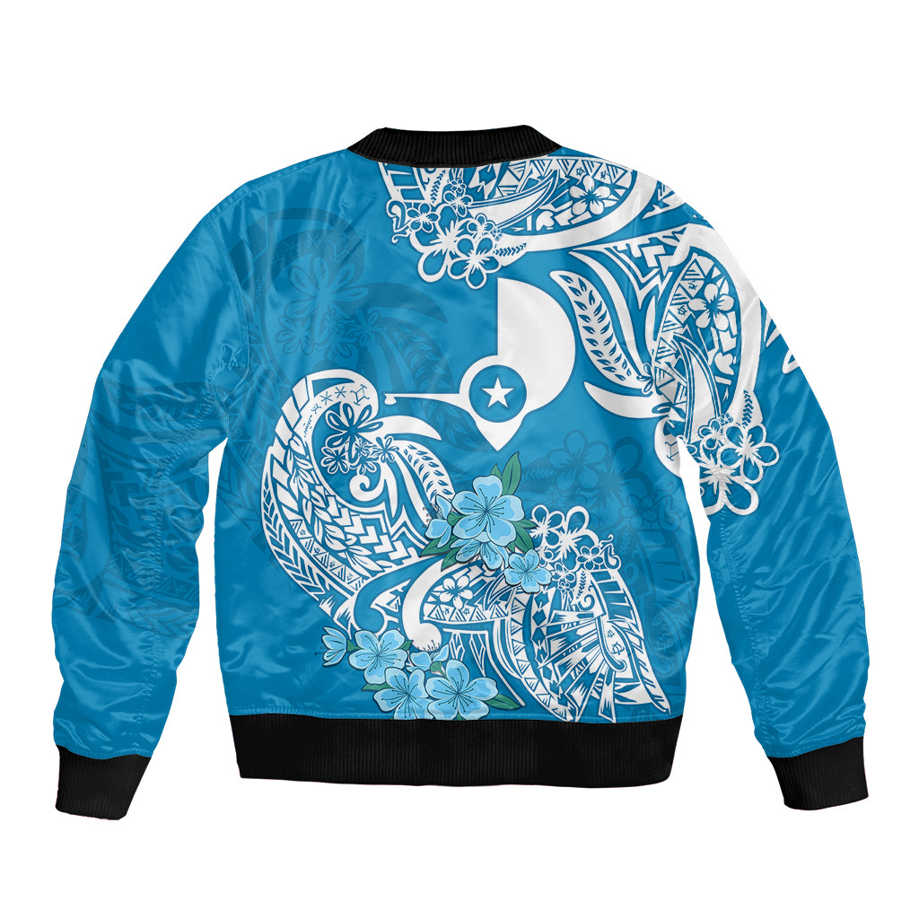 FSM Yap State Sleeve Zip Bomber Jacket Polynesian Floral Tribal LT9 - Polynesian Pride