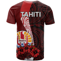 Tahiti T Shirt Polynesian Coat of Arm With Hibiscus LT9 - Polynesian Pride