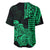 Hawaii Kakau Baseball Jersey Polynesian Floral Tribal Green Version LT9 - Polynesian Pride