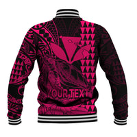 (Custom Personalised) Kakau Polynesian Tribal Hawaiian Turtle with Kanaka Maoli Pink Baseball Jacket LT9 - Polynesian Pride