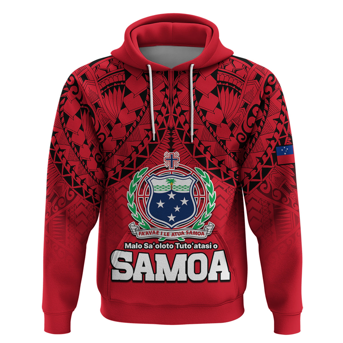 Custom Polynesian Independent State of Samoa Red Hoodie LT9 - Polynesian Pride