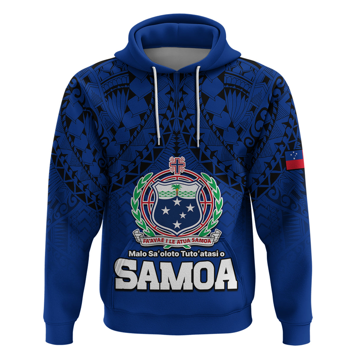 Custom Polynesian Independent State of Samoa Blue Hoodie LT9 - Polynesian Pride