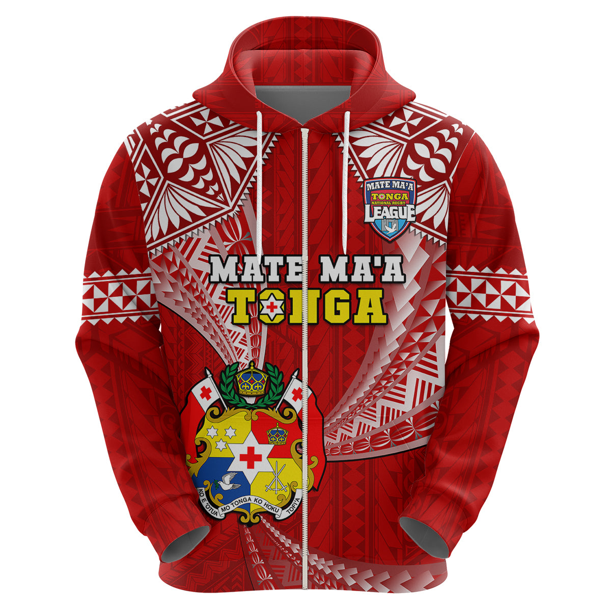 (Custom Text and Number) Tonga Rugby Hoodie Mate Maa Tonga Pacific Tongan Ngatu LT14 - Polynesian Pride