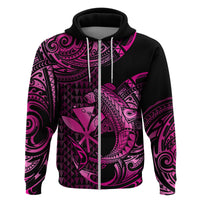 Custom Hawaii Hammerhead Shark Hoodie Polynesian Kakau With Kanaka Pink LT14 - Polynesian Pride