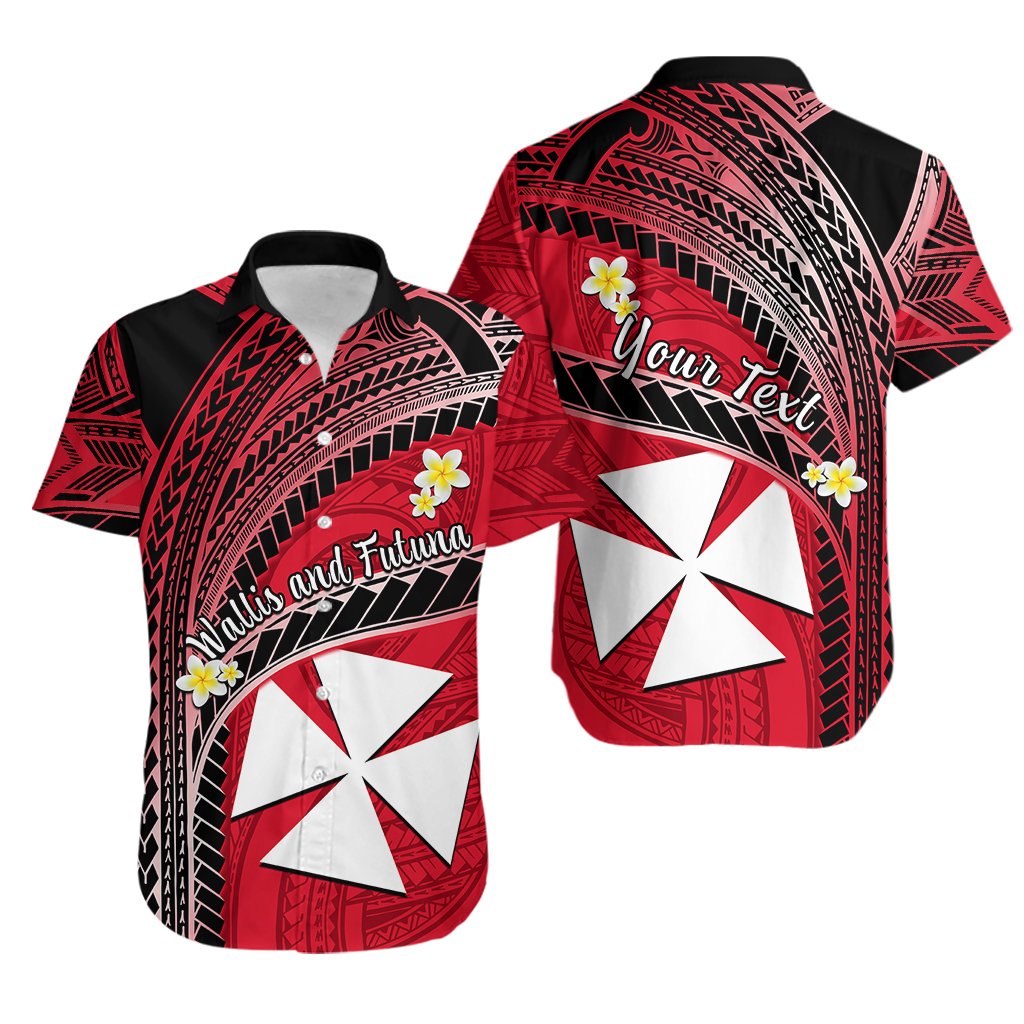 (Custom Personalised) Wallis And Futuna Hawaiian Shirt Plumeria Flowers With Red Polynesian Pattern LT14 - Polynesian Pride