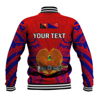 (Custom Personalised) Papua New Guinea Baseball Jacket Central Province Mix Coat Of Arms Polynesian Art LT14 - Polynesian Pride