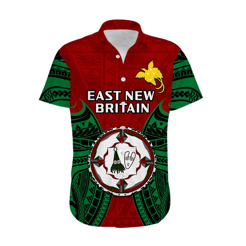 (Custom Personalised) Papua New Guinea Hawaiian Shirt East New Britain Province Mix Coat Of Arms Polynesian Art LT14 - Polynesian Pride