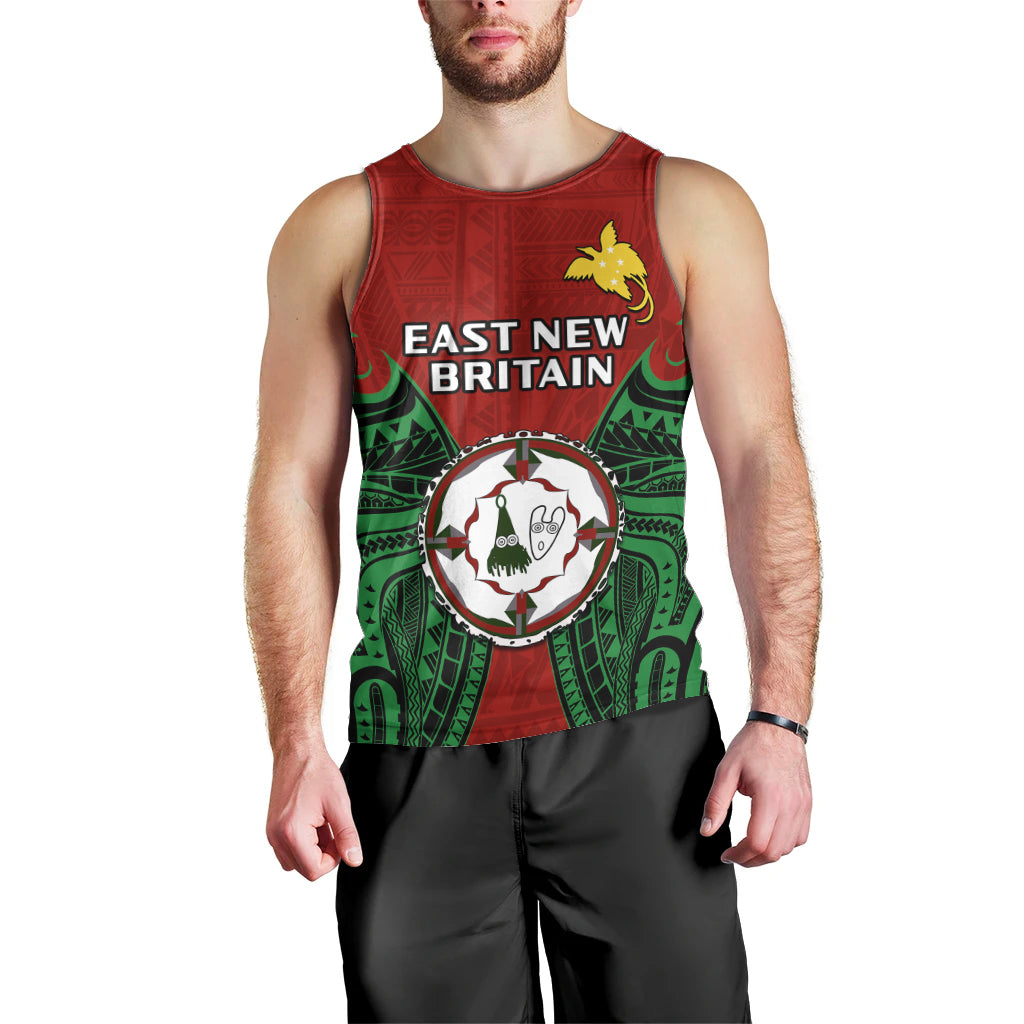 (Custom Personalised) Papua New Guinea Men Tank Top East New Britain Province Mix Coat Of Arms Polynesian Art LT14 - Polynesian Pride