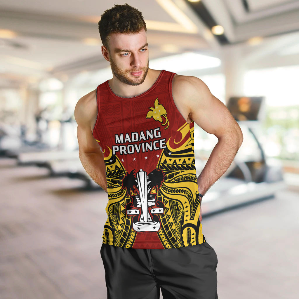 (Custom Personalised) Papua New Guinea Men Tank Top Madang Province Mix Coat Of Arms Polynesian Art LT14 - Polynesian Pride