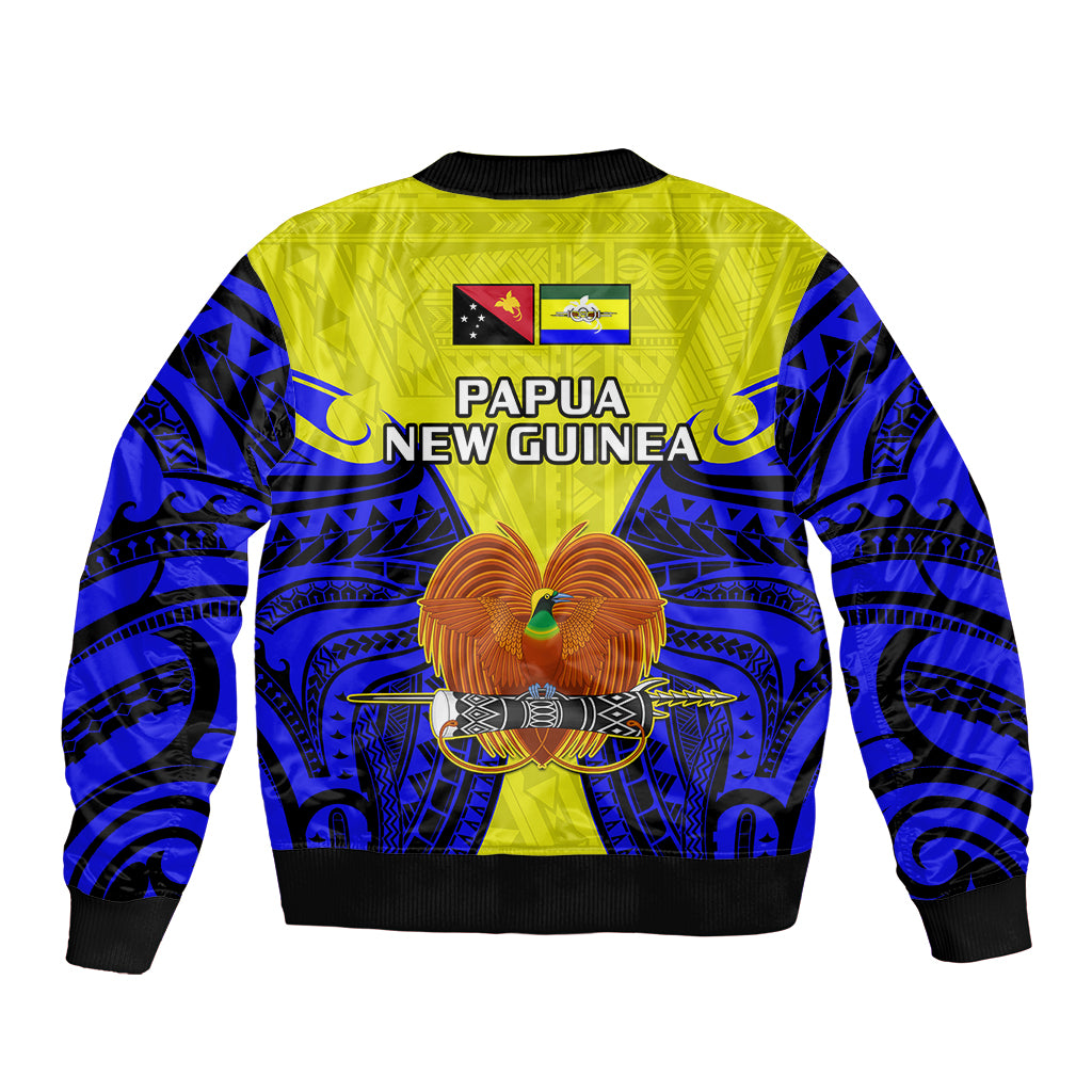 Papua New Guinea Bomber Jacket Morobe Province Mix Coat Of Arms Polynesian Art LT14 - Polynesian Pride
