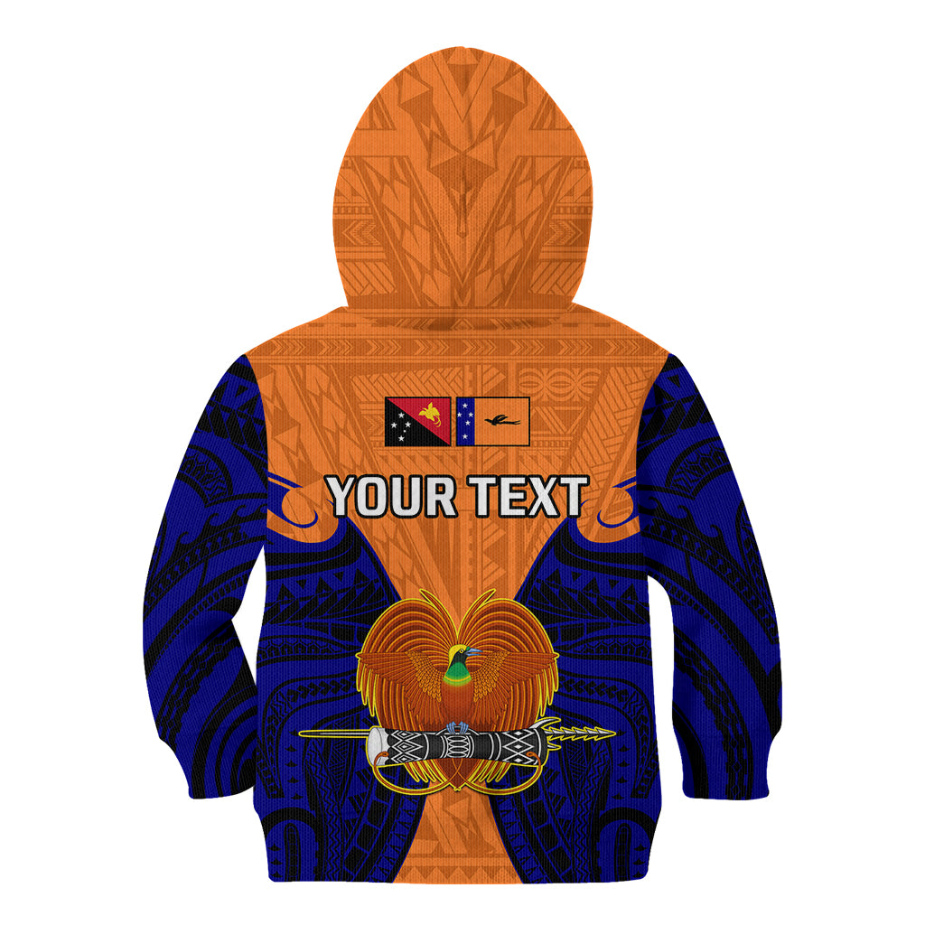 (Custom Personalised) Papua New Guinea Kid Hoodie New Ireland Province Mix Coat Of Arms Polynesian Art LT14 - Polynesian Pride