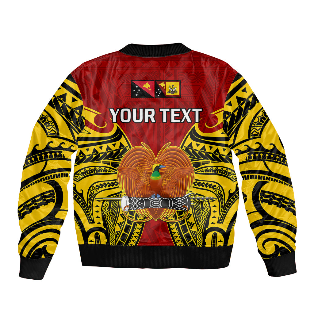 (Custom Personalised) Papua New Guinea Bomber Jacket Western Province Mix Coat Of Arms Polynesian Art LT14 - Polynesian Pride