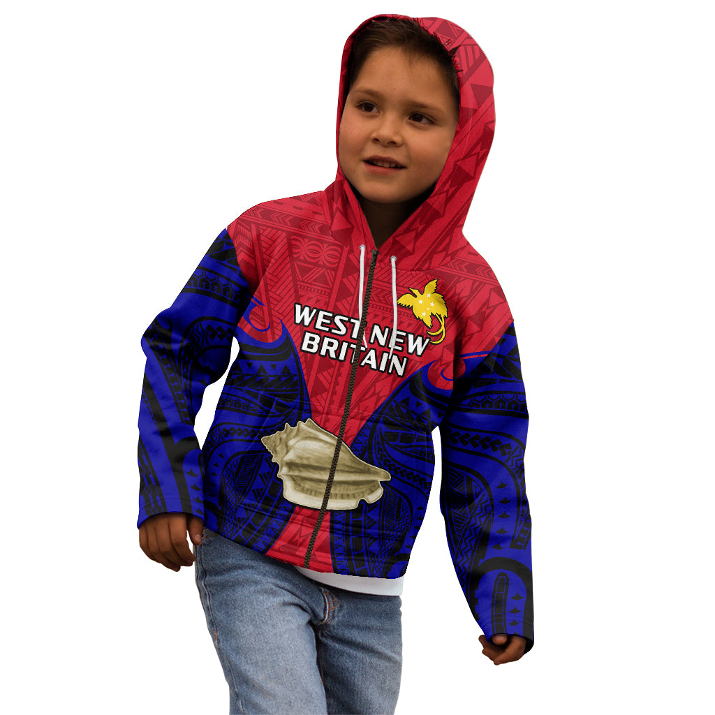 Papua New Guinea Kid Hoodie West New Britain Province Mix Coat Of Arms Polynesian Art LT14 - Polynesian Pride