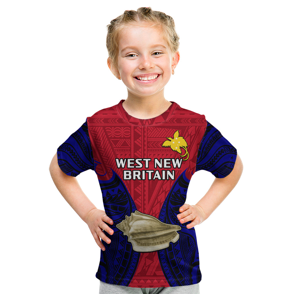 Papua New Guinea Kid T Shirt West New Britain Province Mix Coat Of Arms Polynesian Art LT14 - Polynesian Pride