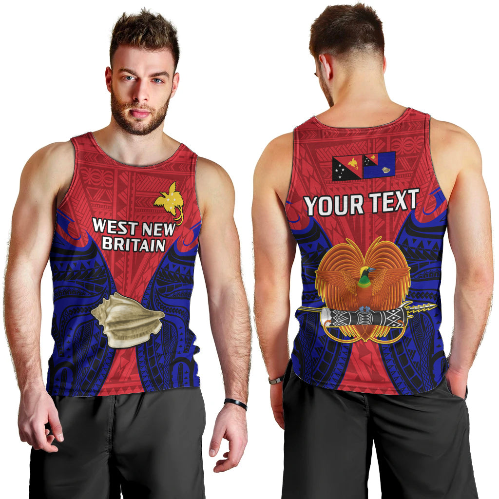 (Custom Personalised) Papua New Guinea Men Tank Top West New Britain Province Mix Coat Of Arms Polynesian Art LT14 - Polynesian Pride