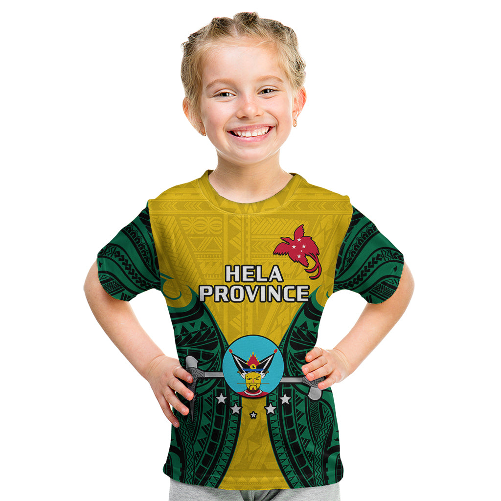 Papua New Guinea Kid T Shirt Hela Province Mix Coat Of Arms Polynesian Art LT14 - Polynesian Pride