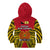 Papua New Guinea Kid Hoodie National Capital District Mix Coat Of Arms Polynesian Art LT14 Zip Hoodie Red - Polynesian Pride