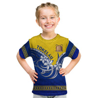 Personalised Tokelau Kid T Shirt Tokelauan Tatau Plumeria Special Style LT14 Youth XL Size14 - Polynesian Pride