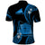 Tokelau Polo Shirt Tokelauan Tatau With Badge Blue LT14 - Polynesian Pride
