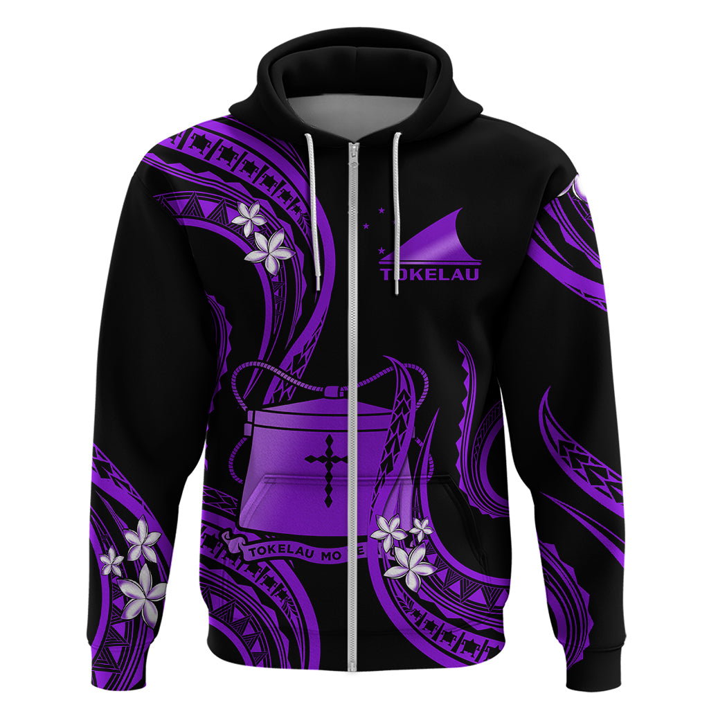 Tokelau Hoodie Tokelauan Tatau With Badge Purple LT14 - Polynesian Pride