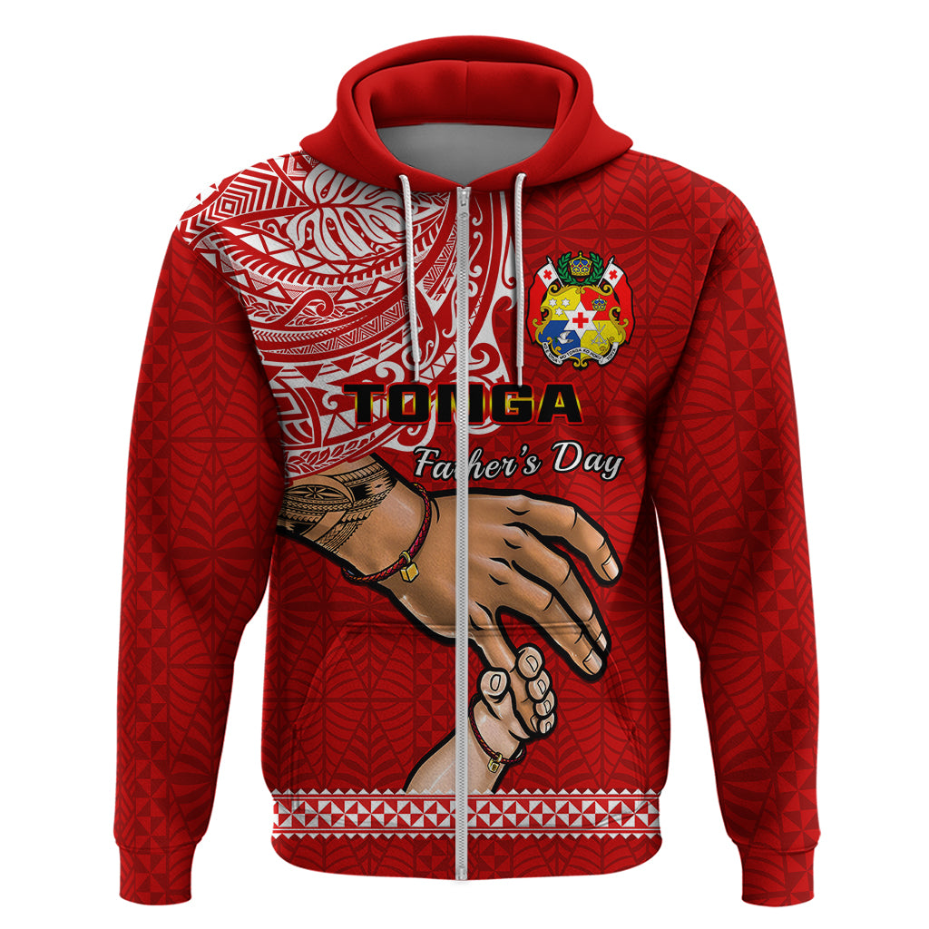 Custom Tonga Fathers Day Hoodie Red Tongan Ngatu I Love You Dad LT14 - Polynesian Pride