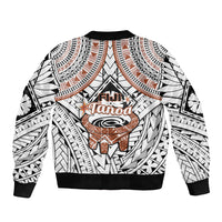 Fiji Tanoa Bomber Jacket Kava Bowl Fijian Tapa Brown Pattern LT14 - Polynesian Pride
