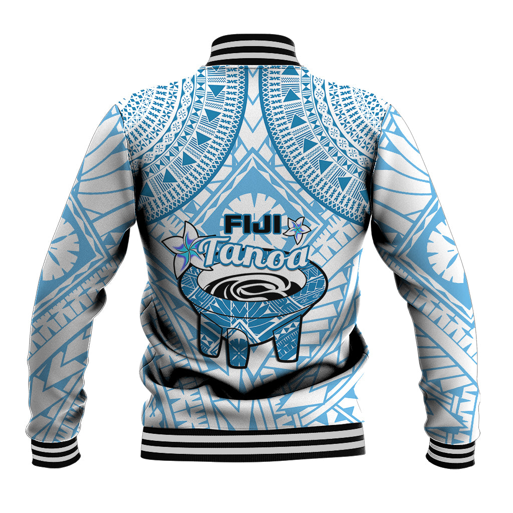 Fiji Tanoa Baseball Jacket Kava Bowl Fijian Tapa Blue Pattern LT14 - Polynesian Pride