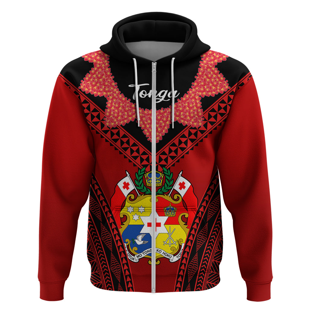 Custom Tonga Heilala Flowers Hoodie Tongan Ngatu Black Special Verison LT14 - Polynesian Pride