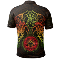 American Samoa Polynesian Polo Shirt Reggae Turtle Manta Ray - Polynesian Pride