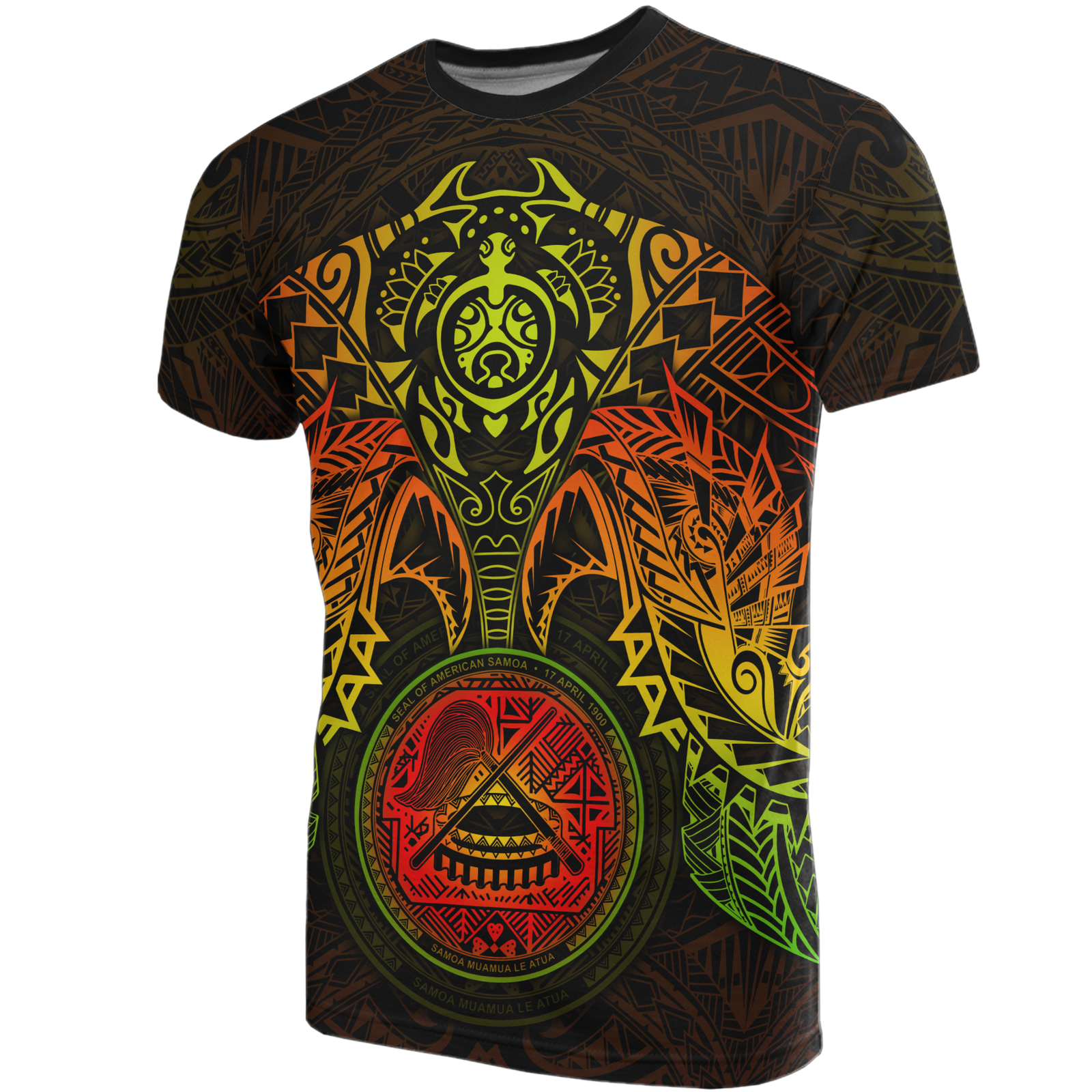 American Samoa T Shirt American Samoan Seal Reggae Turtle Manta Ray Unisex RED - Polynesian Pride