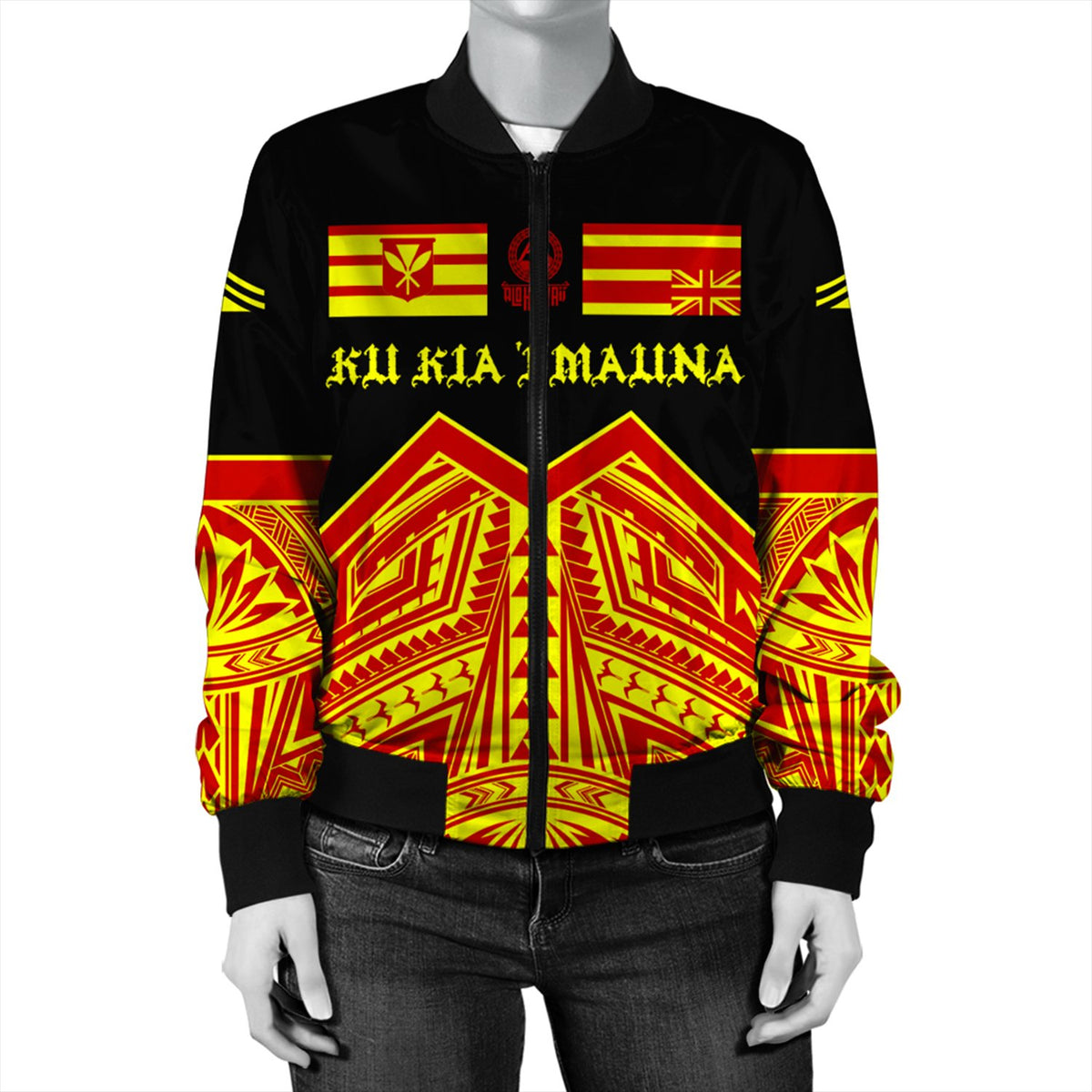 (Personalised) Hawaii Bomber Jacket - We Stand With Mauna Kea Bomber Jacket AH - Polynesian Pride