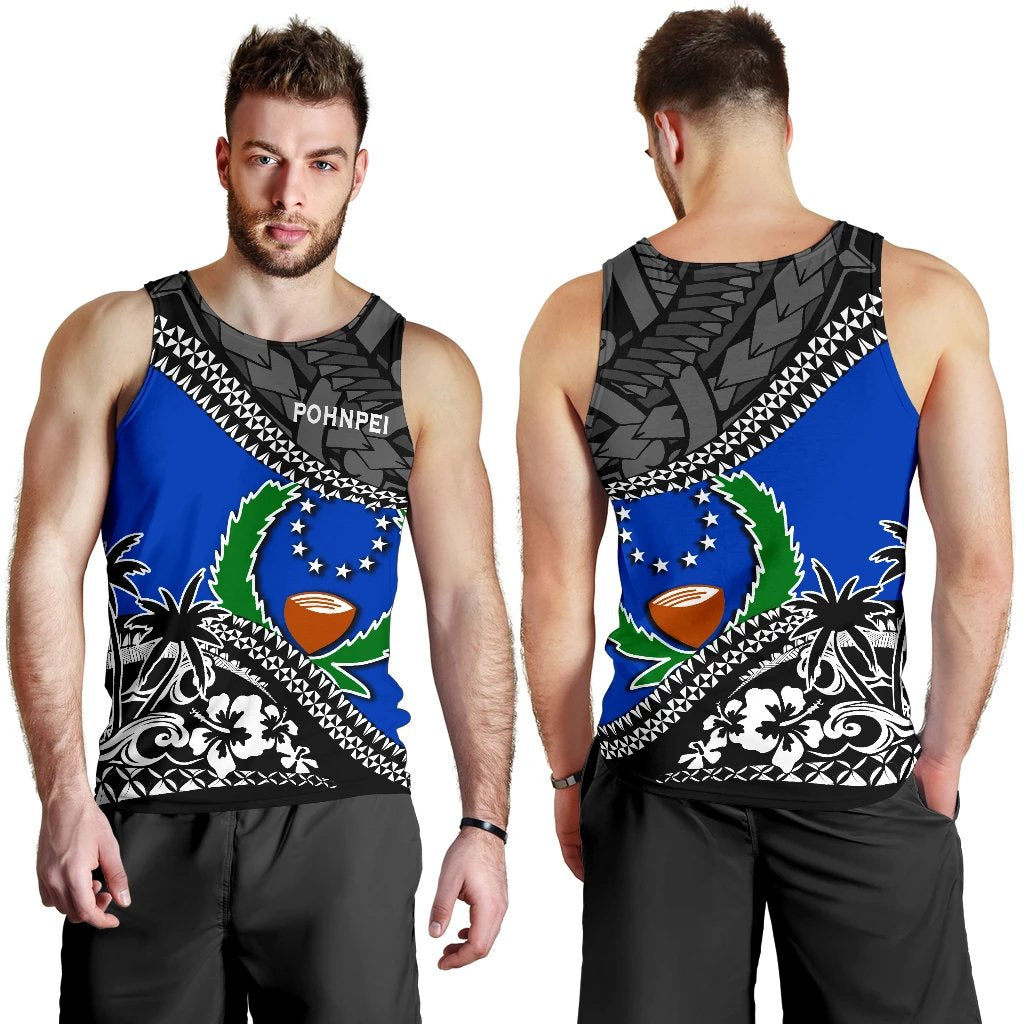 Pohnpei Men Tank Top Fall In The Wave K9 - Polynesian Pride