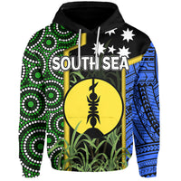 Custom South Sea Islanders Flag Style Hoodie New Caledonia LT6 Black - Polynesian Pride