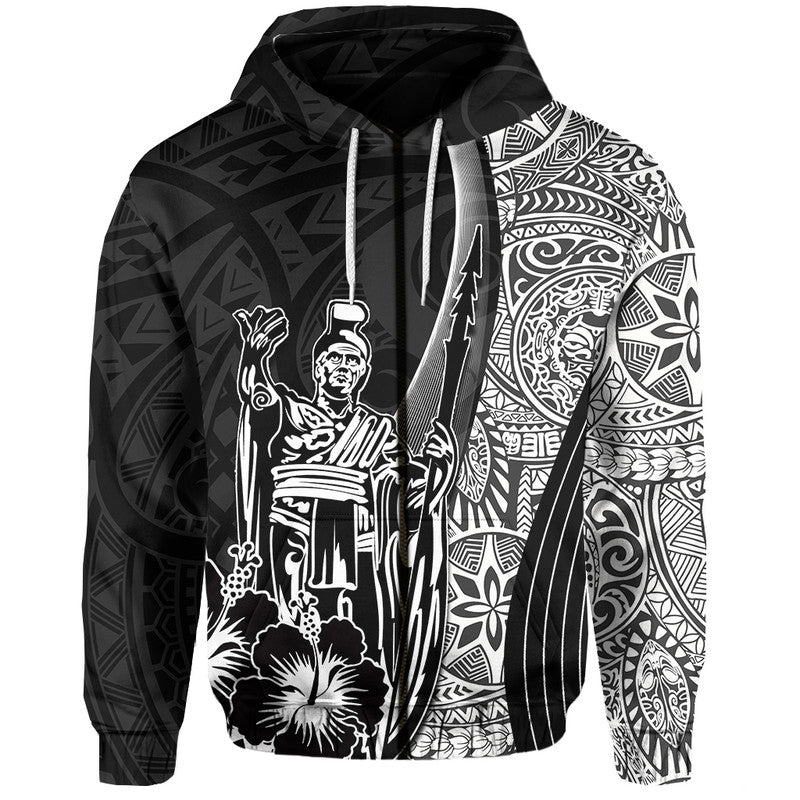 Hawaiian King Kamehameha Hoodie Vibe Black Style LT6 - Polynesian Pride