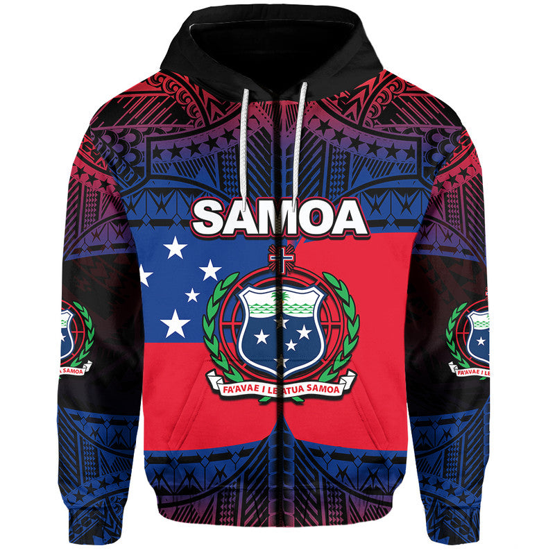 Custom Samoa Hoodie Mix Flag LT6 - Polynesian Pride