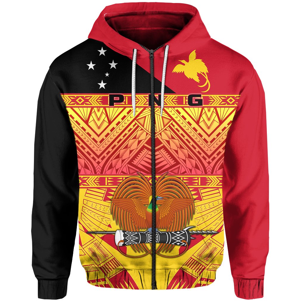Papua New Guinea Hoodie Kumuls Zip up Rugby Unisex Yellow - Polynesian Pride