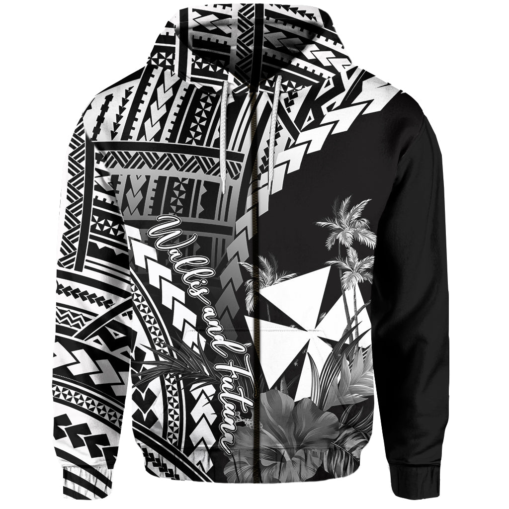 Custom Wallis and Futuna Hoodie Polynesian Style White Color LT6 Zip Hoodie White - Polynesian Pride